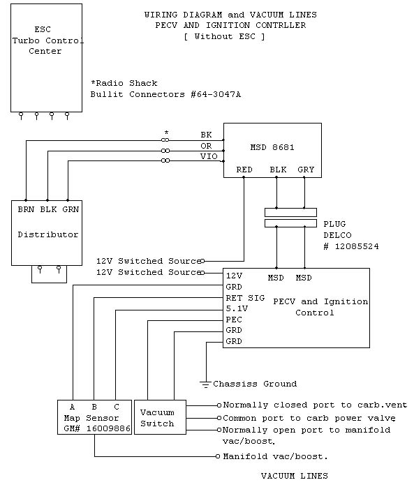 Wiring Diagram for Ignition 
Control without ESC